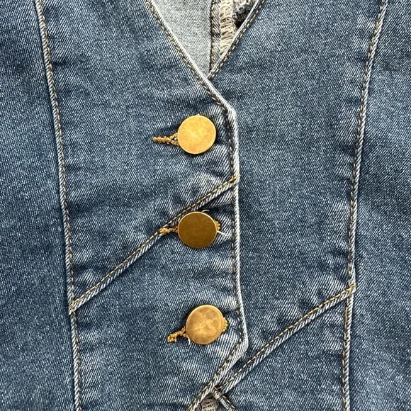 Emerson Lang Denim Vest Top - Blue - Picture 3 of 6